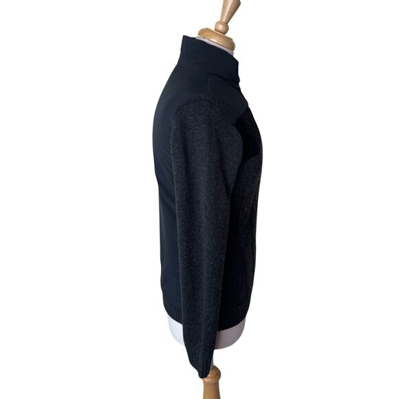 KJUS Mixed Media Cable Knit Zip Up Sweater Jacket 34/ XS  Black Gray - Picture 7 of 10